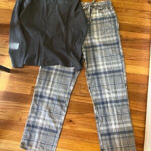 Lucky Brand Blue and Gray Plaid Men's pajamas